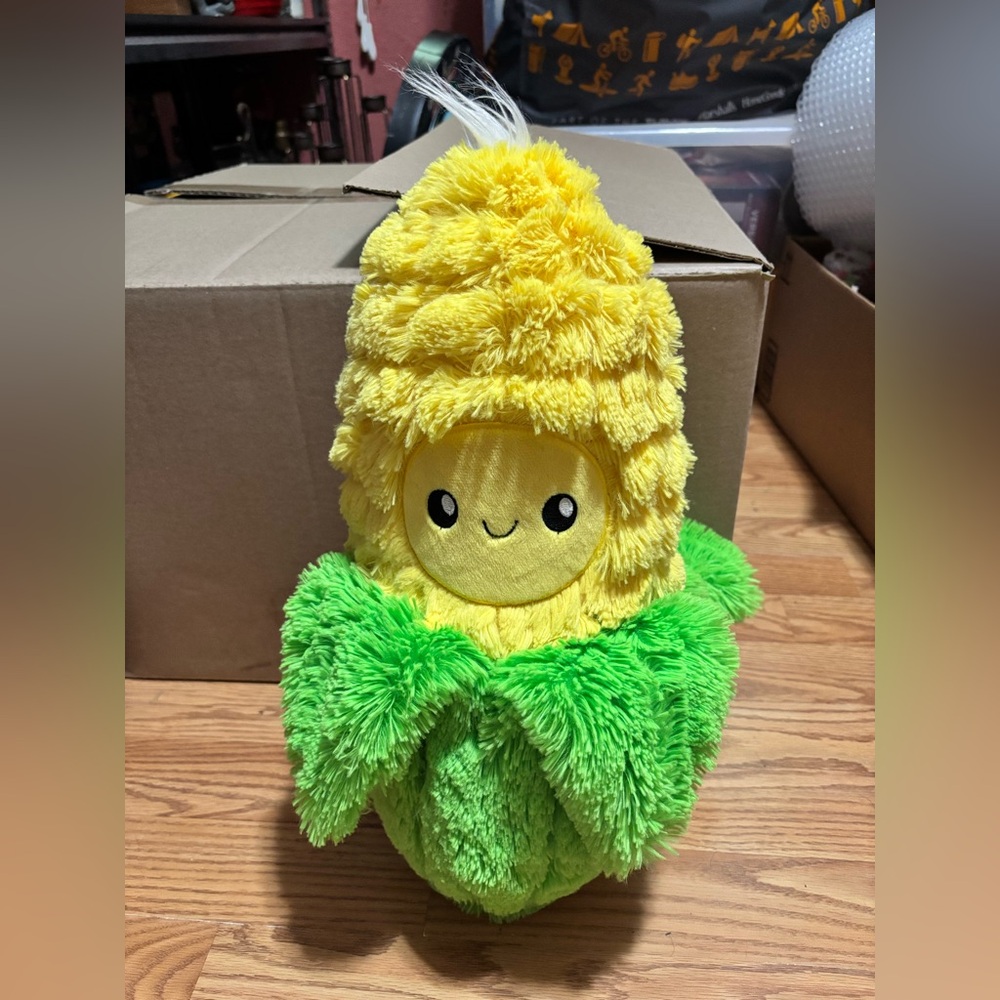 Squishable Plush Anthropomorphic Green and Yellow Corn Cob
